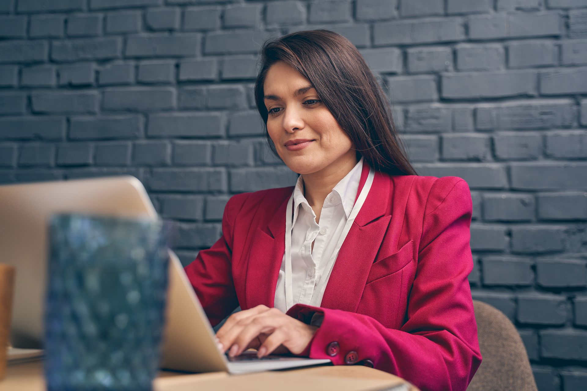 Woman completing virtual assistant services