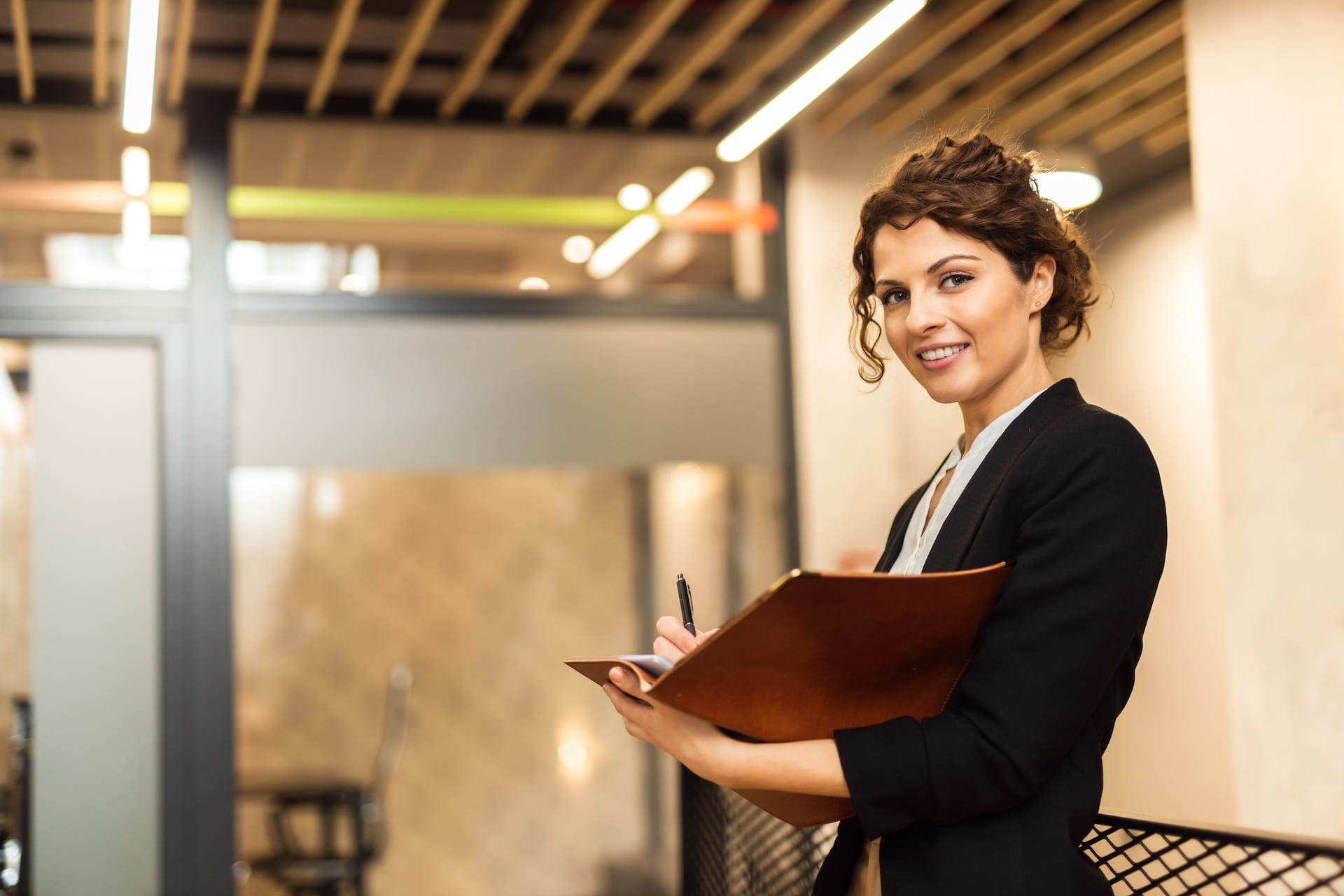 Business woman organizing step-by-step guide for function-based delegation implementation