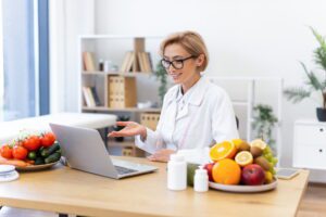 dietitian consulting online after hiring a virtual support specialist