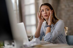 an overwhelmed business owner